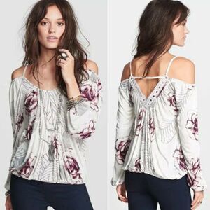 FREE PEOPLE Adelia Rose Cold Shoulder Top Oversize